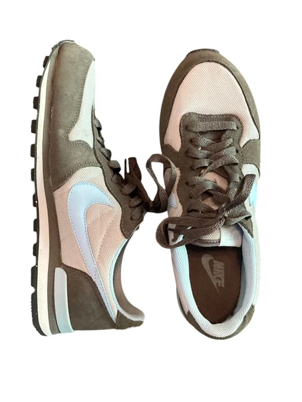 Women's NIKE Internationalist Running Shoes Gray / Light Blue Size 9.5 / 9 1/2